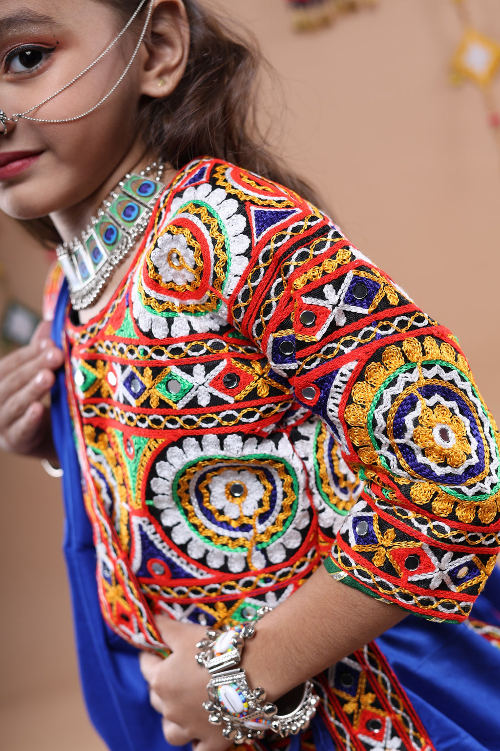 Banjara India Festive Wear Kutchwork Embroidered Girls Lehenga Choli Set with Dupatta (CC-KJKL) - Blue