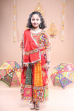 Banjara India Festive Wear Kutchwork Embroidered Girls Lehenga Choli Set with Dupatta (CC-SNDO) - Pink