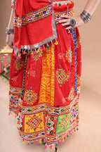 Banjara India Festive Wear Kutchwork Embroidered Girls Lehenga Choli Set with Dupatta (CC-SNDO) - Red