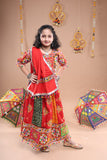 Banjara India Festive Wear Kutchwork Embroidered Girls Lehenga Choli Set with Dupatta (CC-SNDO) - Red