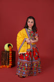 Banjara India Kutchi Emboidered Red Girls Chaniya Choli with Dupatta (CC-WAVE) - Red