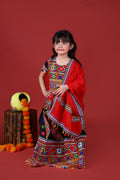Banjara India Kutchi Emboidered Black Girls Chaniya Choli with Dupatta (CC-WAVE) - Black