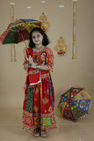 Banjara India Festive Wear Kutchwork Embroidered Girls Lehenga Choli Set with Dupatta (CC-SNDO) - Red