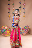 Banjara India Festive Wear Kutchwork Embroidered Girls Lehenga Choli Set with Dupatta (CC-SCKK) - Pink