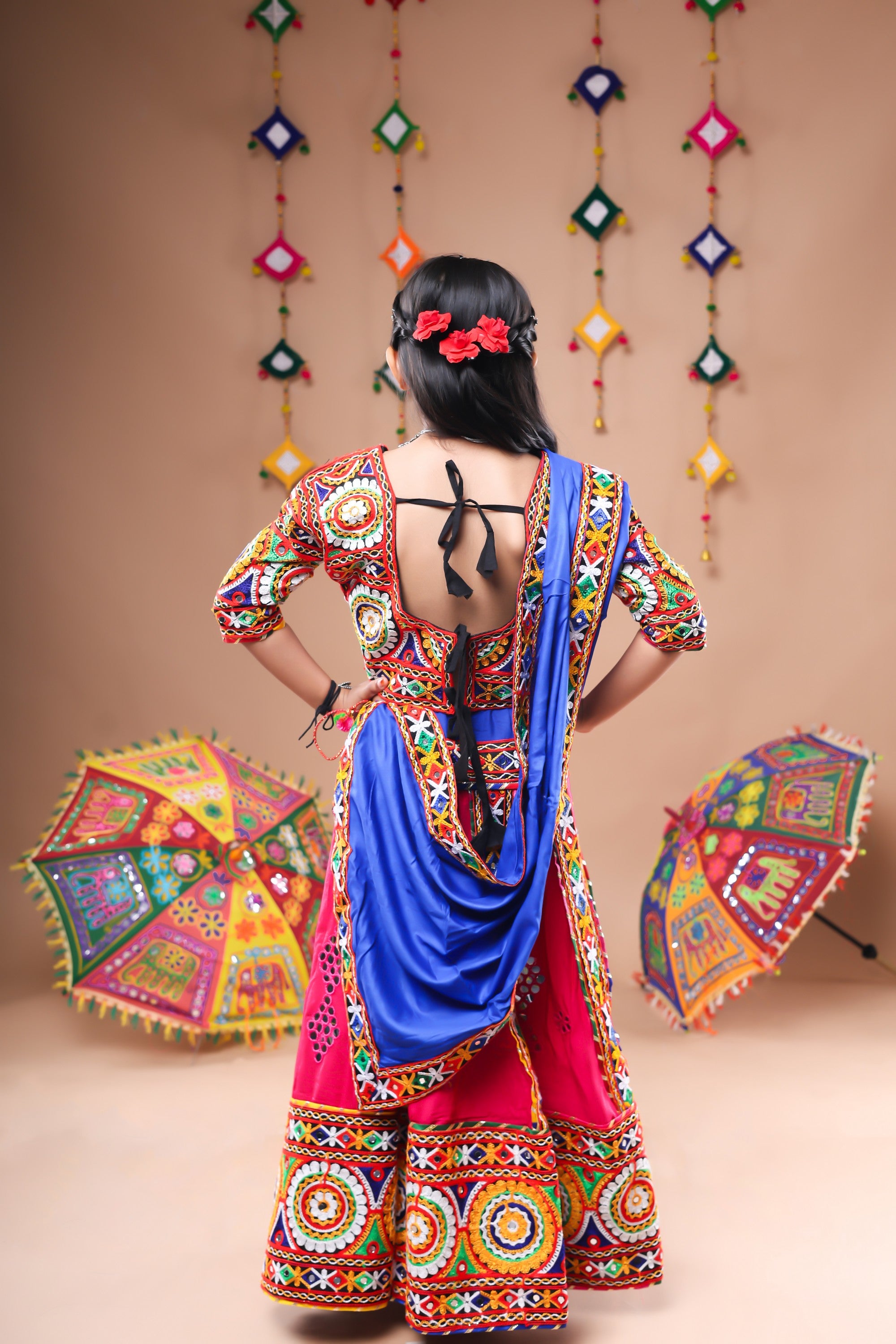 Banjara India Festive Wear Kutchwork Embroidered Girls Lehenga Choli Set with Dupatta (CC-SCKK) - Pink
