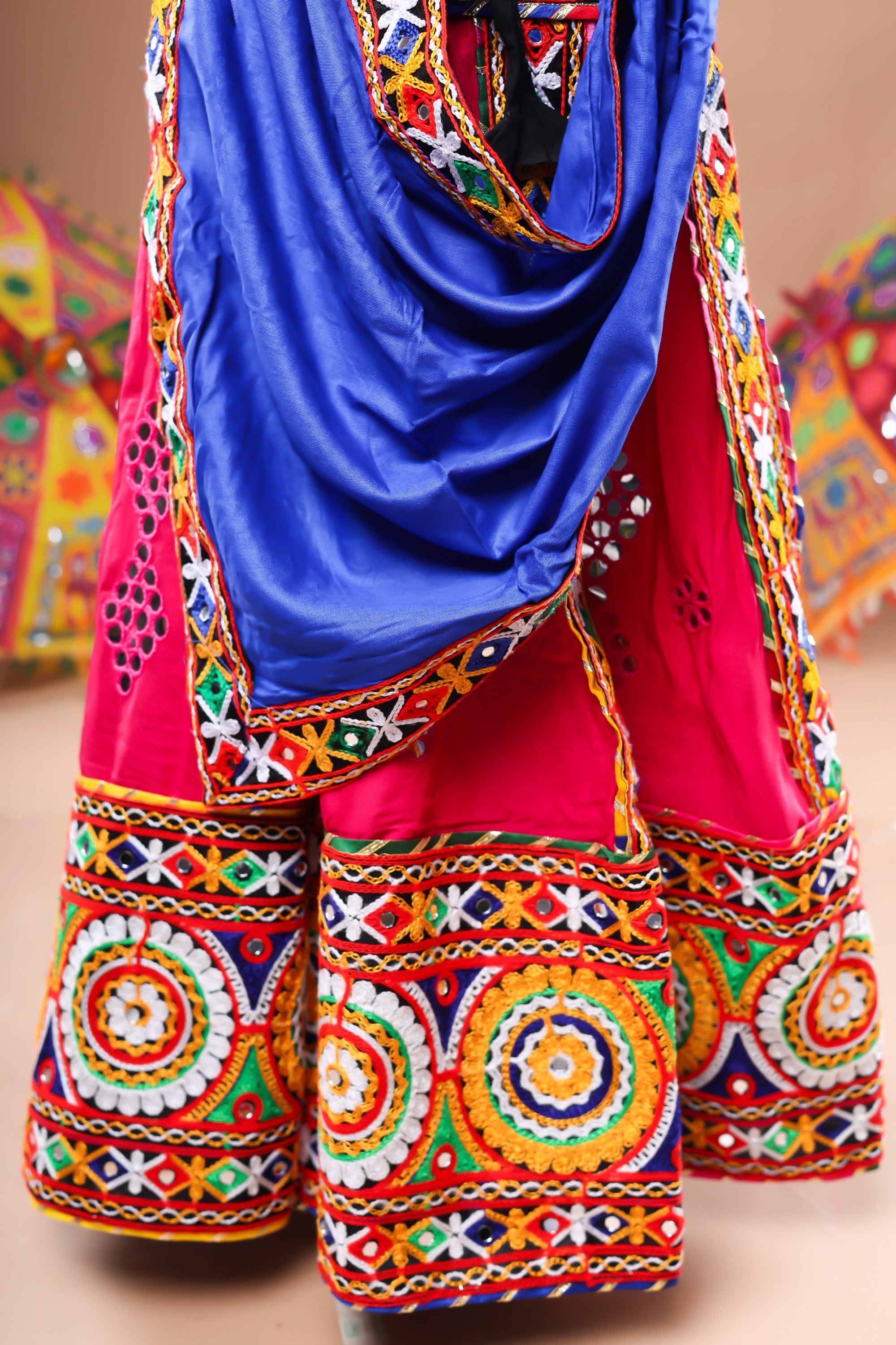 Banjara India Festive Wear Kutchwork Embroidered Girls Lehenga Choli Set with Dupatta (CC-SCKK) - Pink