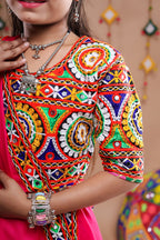 Banjara India Festive Wear Kutchwork Embroidered Girls Lehenga Choli Set with Dupatta (CC-CKKR) - White
