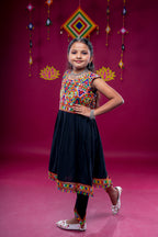 Banjara India Kutchi Emboidered Girls Dhoti Set (DHT-222) - Black