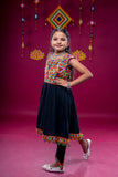 Banjara India Kutchi Emboidered Girls Dhoti Set (DHT-222) - Black