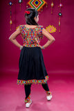 Banjara India Kutchi Emboidered Girls Dhoti Set (DHT-222) - Black