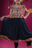 Banjara India Kutchi Emboidered Girls Dhoti Set (DHT-222) - Black