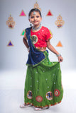 Banjara India Kutchi Embroidered Girls Chaniya Choli with Dupatta (CC-Flower)-Green