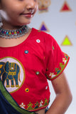Banjara India Kutchi Embroidered Girls Chaniya Choli with Dupatta (CC-Flower)-Green