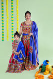 Mother-Daugther Combo Cotton Embroidered Lehenga Choli Set (WAVE- Combo) - Pink