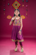 Banjara India Kutchi Embroidered Girls Dhoti Set (DHT-222) - Wine