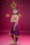 Banjara India Kutchi Embroidered Girls Dhoti Set (DHT-222) - Wine