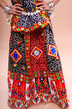 Banjara India Festive Wear Kutch work Embroidered Girls Lehenga Choli Set with Dupatta (CC-FRNA) - Black