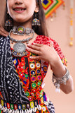 Banjara India Festive Wear Kutch work Embroidered Girls Lehenga Choli Set with Dupatta (CC-FRNA) - Black