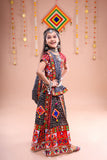 Banjara India Festive Wear Kutch work Embroidered Girls Lehenga Choli Set with Dupatta (CC-FRNA) - Black