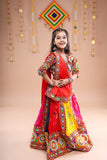 Banjara India Festive Wear Kutchwork Embroidered Girls Lehenga Choli Set with Dupatta (CC-KJKL) - Red