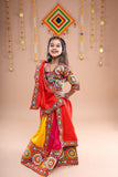 Banjara India Festive Wear Kutchwork Embroidered Girls Lehenga Choli Set with Dupatta (CC-KJKL) - Red
