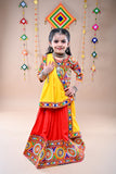 Banjara India Festive Wear Kutchwork Embroidered Girls Lehenga Choli Set with Dupatta (CC-CKKR) - Yellow