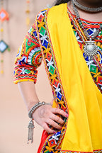 Banjara India Festive Wear Kutchwork Embroidered Girls Lehenga Choli Set with Dupatta (CC-CKKR) - Red