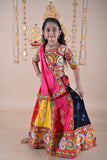 Banjara India Festive Wear Kutchwork Embroidered Girls Lehenga Choli Set with Dupatta (CC-KJKL) - Pink