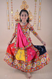 Banjara India Festive Wear Kutchwork Embroidered Girls Lehenga Choli Set with Dupatta (CC-KJKL) - Pink