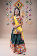 Banjara India Festive Wear Kutchwork Embroidered Girls Lehenga Choli Set with Dupatta (CC-CKKR) - Green