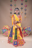 Banjara India Festive Wear Kutchwork Embroidered Girls Lehenga Choli Set with Dupatta (CC-SNDO) - Yellow