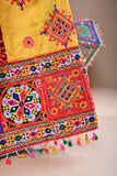 Banjara India Festive Wear Kutchwork Embroidered Girls Lehenga Choli Set with Dupatta (CC-SNDO) - Yellow