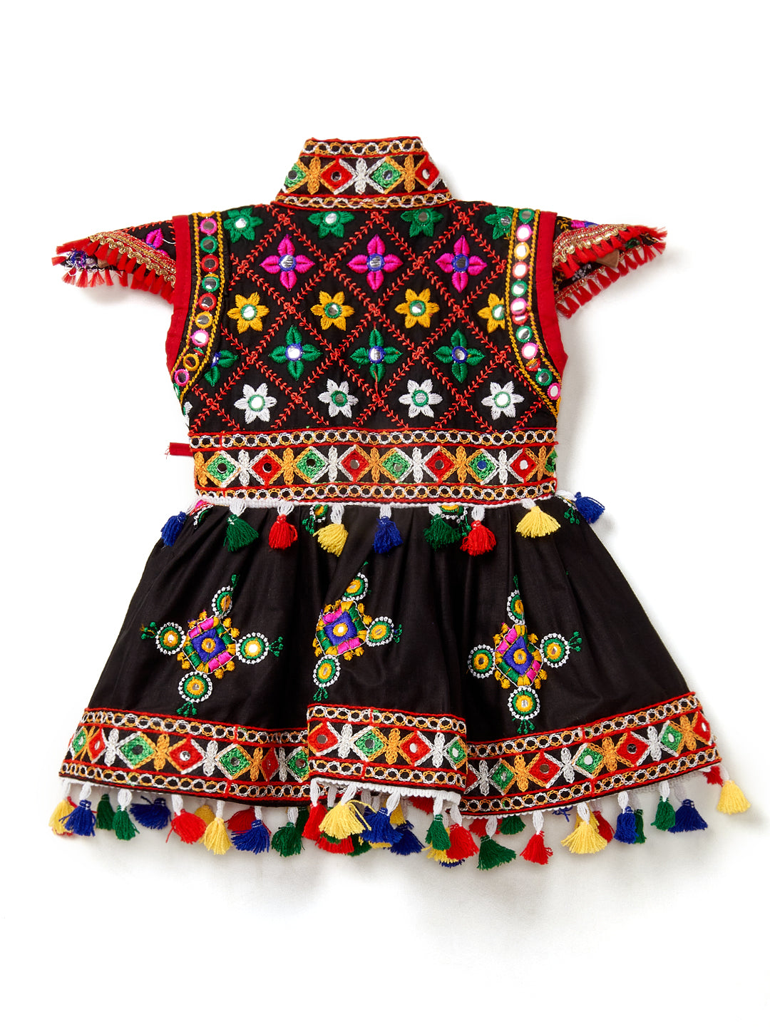 Banjara India Embroidered Kediya Dhoti Set For Boys and Girls_KD-CKS-Black