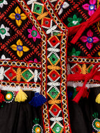 Banjara India Embroidered Kediya Dhoti Set For Boys and Girls_KD-CKS-Black