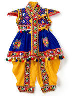 Banjara India Embroidered Kediya Dhoti Set For Boys and Girls_KD-CKS-Blue