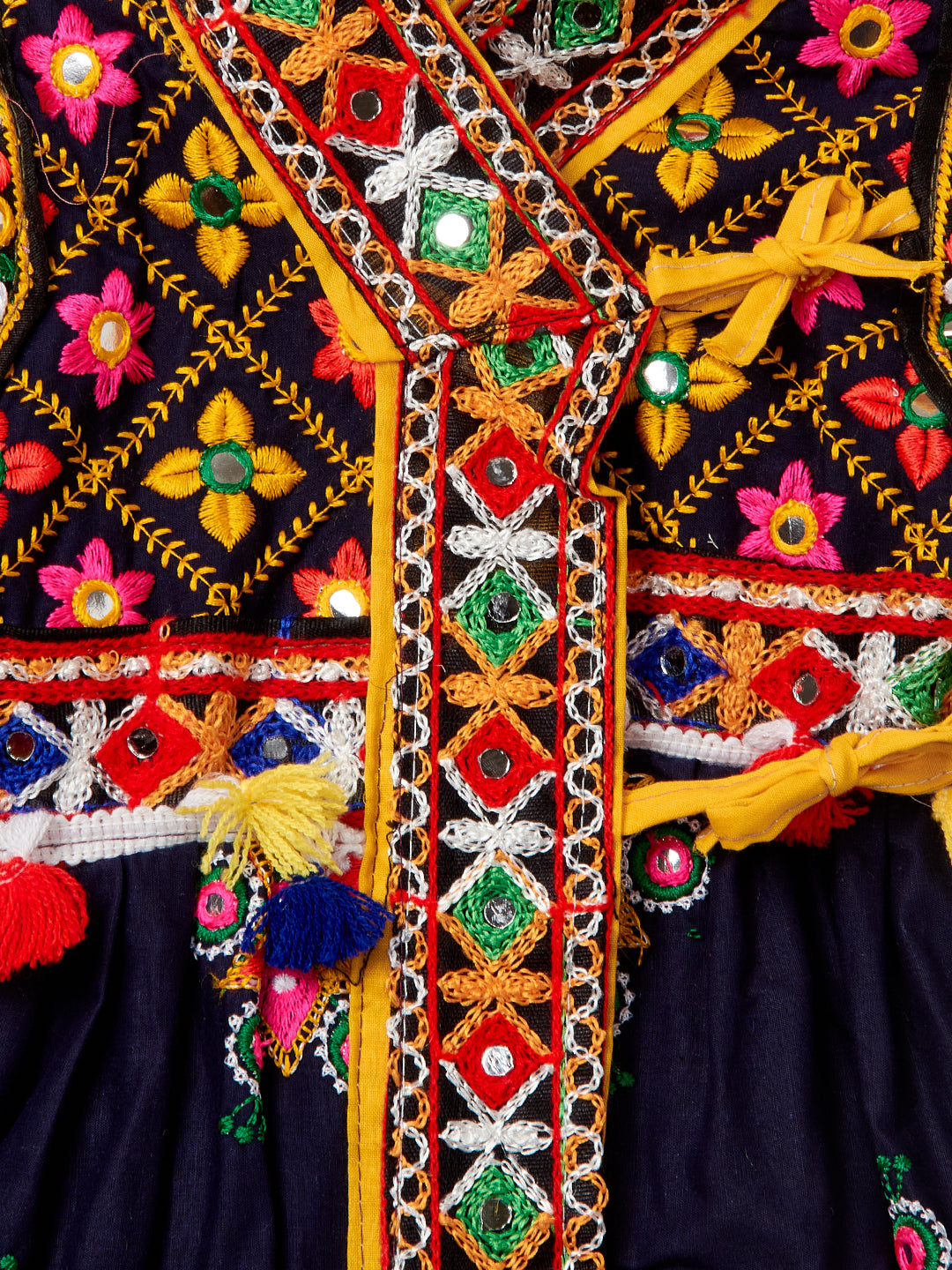 Banjara India Embroidered Kediya Dhoti Set For Boys and Girls_KD-CKS-Navy