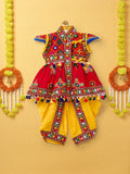 Banjara India Embroidered Kediya Dhoti Set For Boys and Girls_KD-CKS-Red