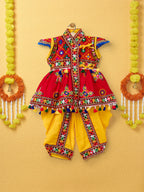 Banjara India Embroidered Kediya Dhoti Set For Boys and Girls_KD-CKS-Red