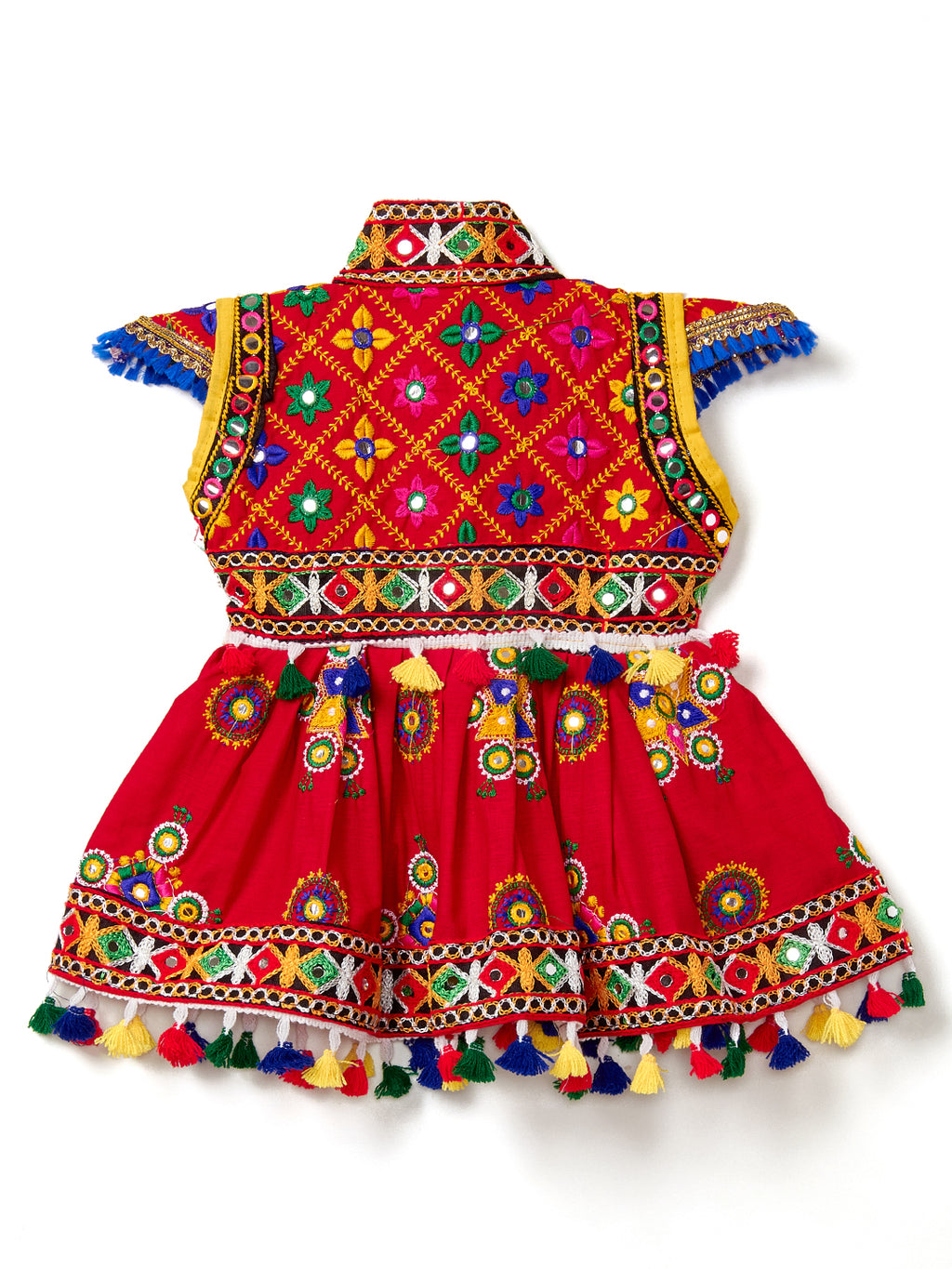 Banjara India Embroidered Kediya Dhoti Set For Boys and Girls_KD-CKS-Red
