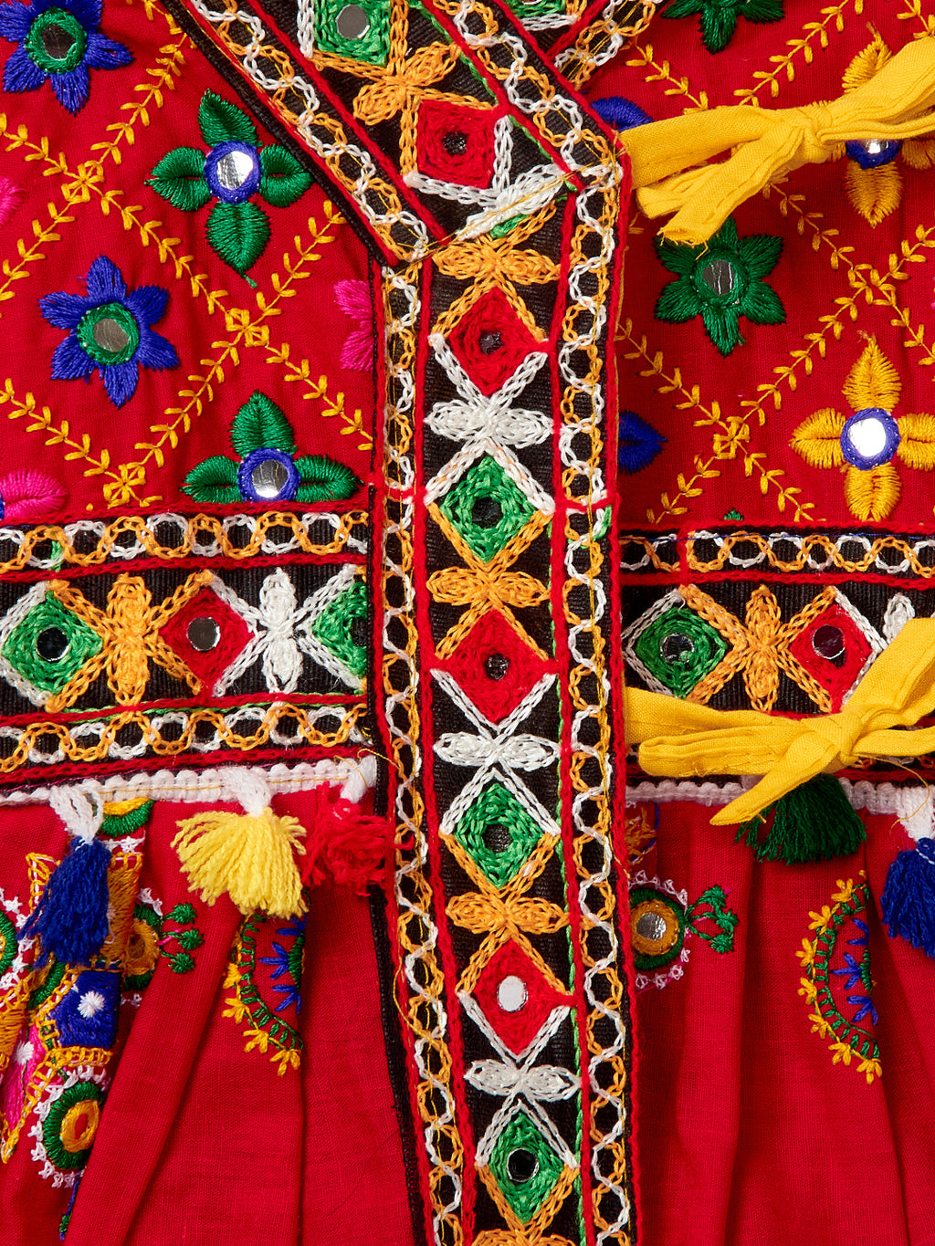 Banjara India Embroidered Kediya Dhoti Set For Boys and Girls_KD-CKS-Red