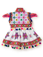 Banjara India Embroidered Kediya Dhoti Set For Boys and Girls_KD-CKS-WhiteBlue