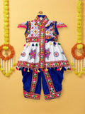 Banjara India Embroidered Kediya Dhoti Set For Boys and Girls_KD-CKS-WhiteBlue