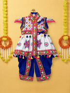 Banjara India Embroidered Kediya Dhoti Set For Boys and Girls_KD-CKS-WhiteBlue