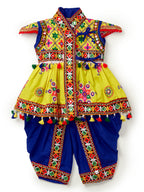 Banjara India Embroidered Kediya Dhoti Set For Boys and Girls_KD-CKS-Yellow