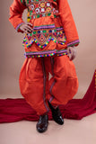 Banjara India Embroidered Kediya Dhoti Set For Boys KD-SELF_Orange