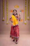 Banjara India Kutchi Emboidered Black Girls Chaniya Choli with Dupatta (CC1-RJS) - Red