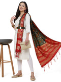 Banarasi Silk Patola Emboidered Dupatta-Green (Patola-Green)