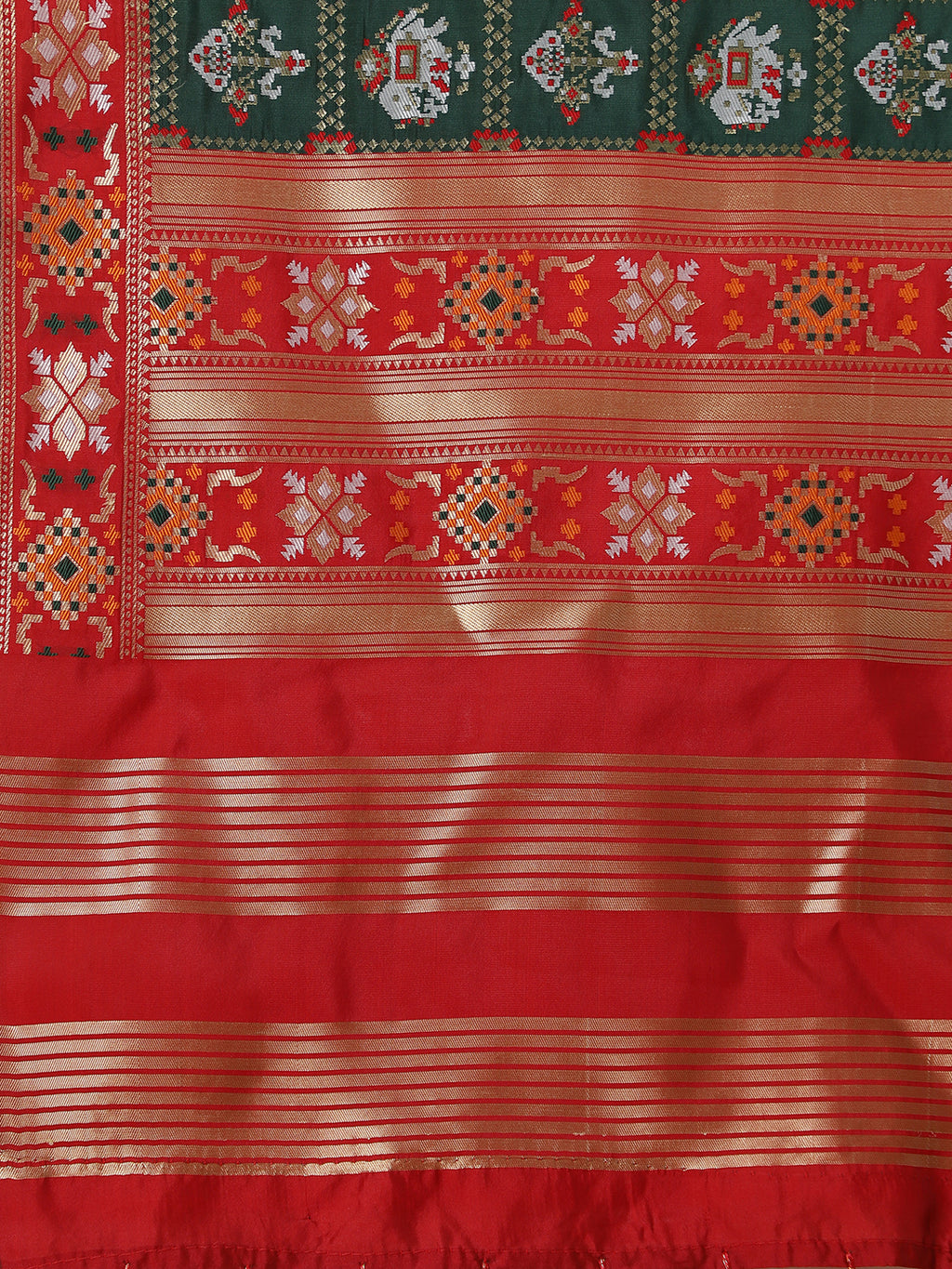 Banarasi Silk Patola Emboidered Dupatta-Green (Patola-Green)