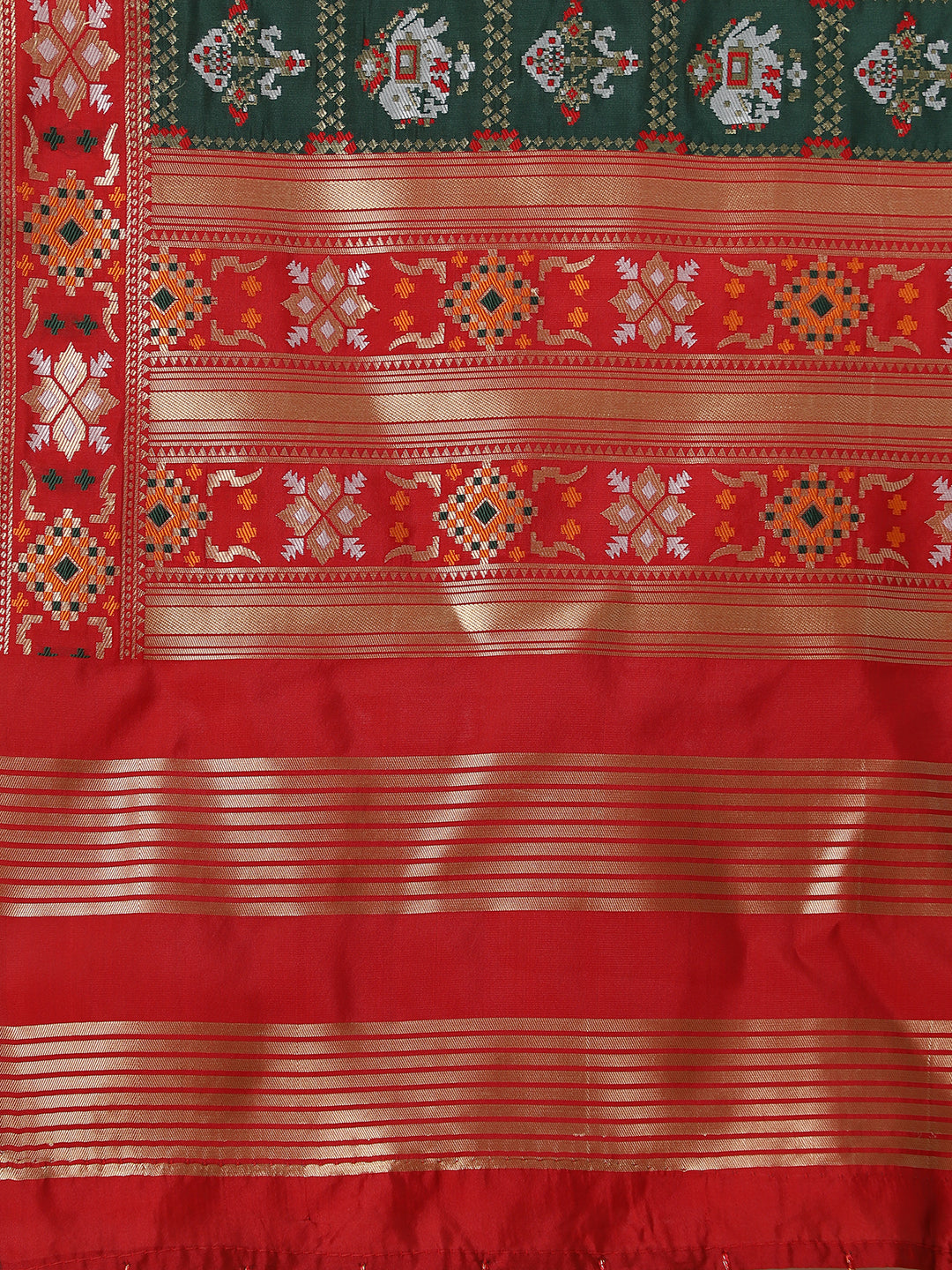 Banarasi Silk Patola Emboidered Dupatta-Green (Patola-Green)