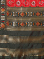 Banarasi Silk Patola Emboidered Dupatta- Orange (Patola-Red)